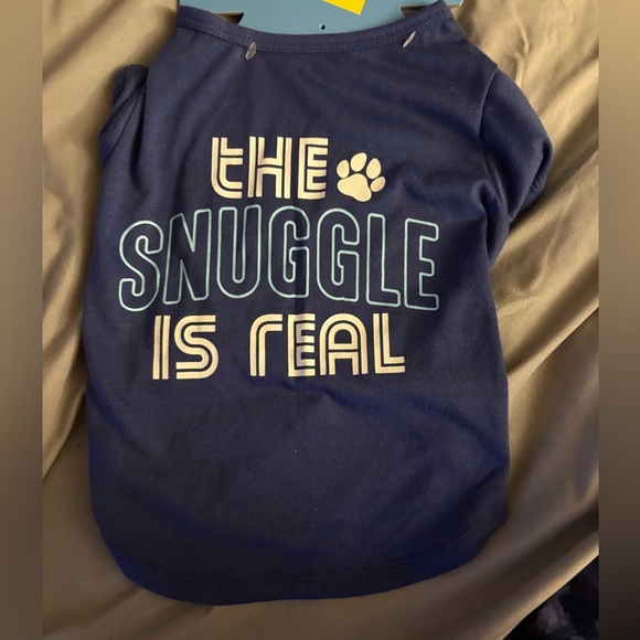 Vibrant Other - Blue Dog Shirt with 'The Snuggle is Real' Print
Small New Comfortable
